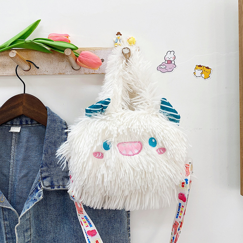 Nueva chica Corazón de dibujos animados monstruo bolso lindo Monster de un solo ojo de peluche hombro bolsa de mensajero bolsa de teléfono móvil