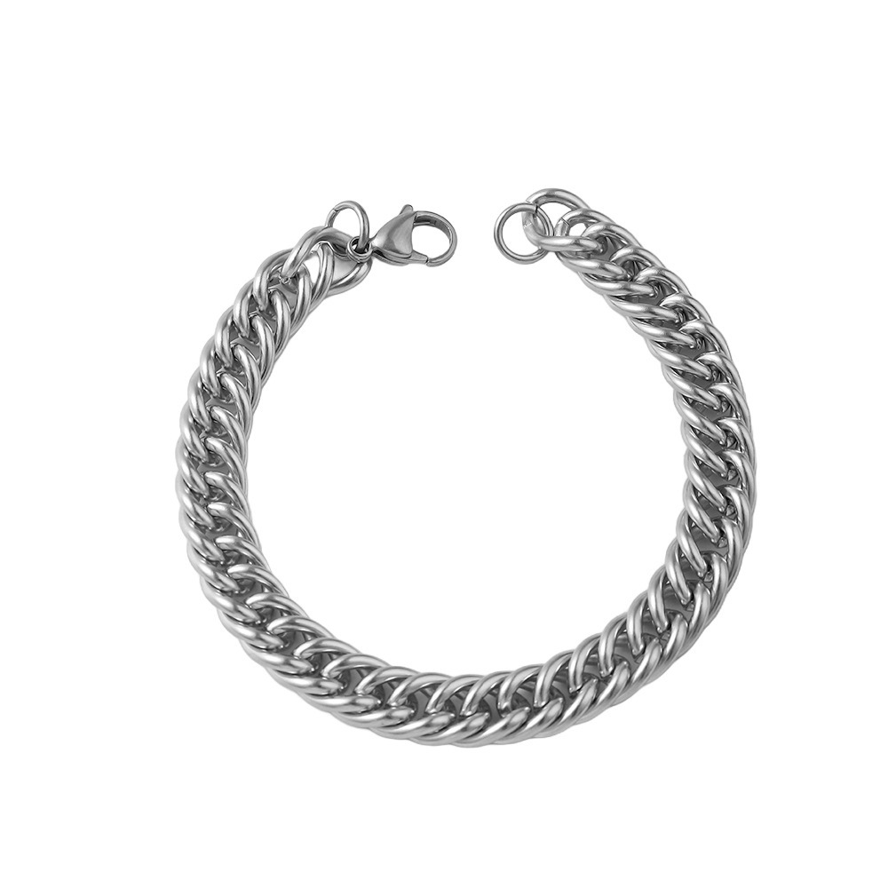 Bracelet À Maillons Polis En Acier Inoxydable Pour Homme_voghion.com