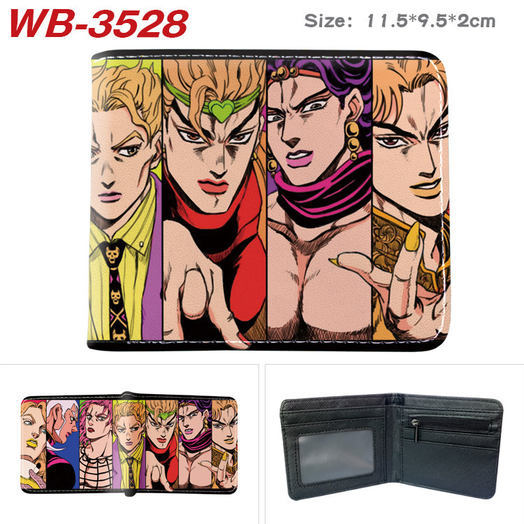 Anime JOJO's Wonderful Adventure Surrounding Folding Men's and Women's Wallets Cartoon Coin Purse Teenagers Short PU Wallet