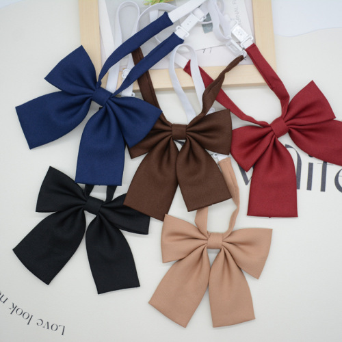 JK collared flower girl Korean version Japanese college style school uniform solid color bow tie black brown accessories trendy