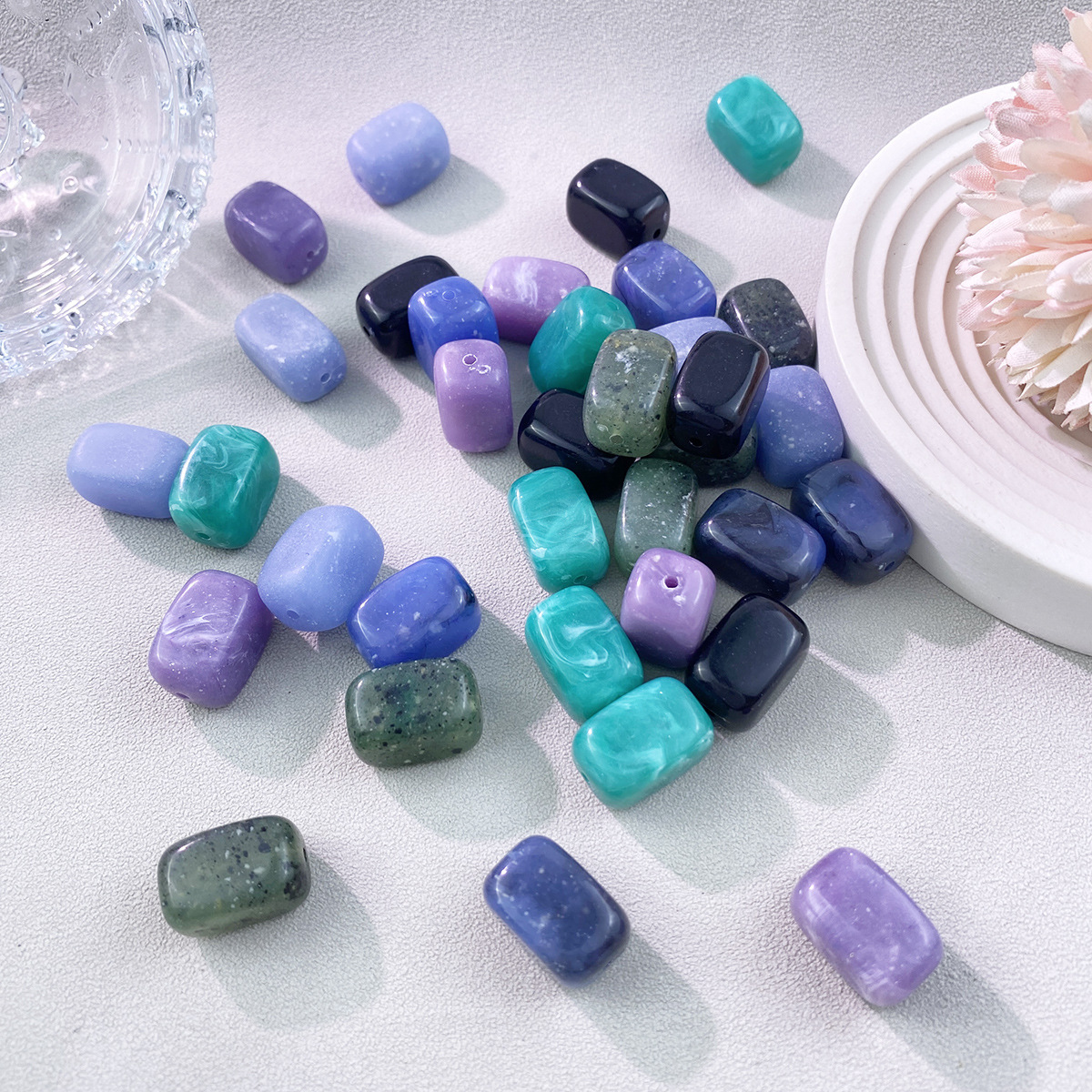 rectangular acrylic beads