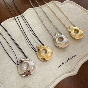 Fever Same Style Solid Cut Out Bottle Pendant Necklace Simple and Versatile Niche Design Long Sweater Chain Accessories
