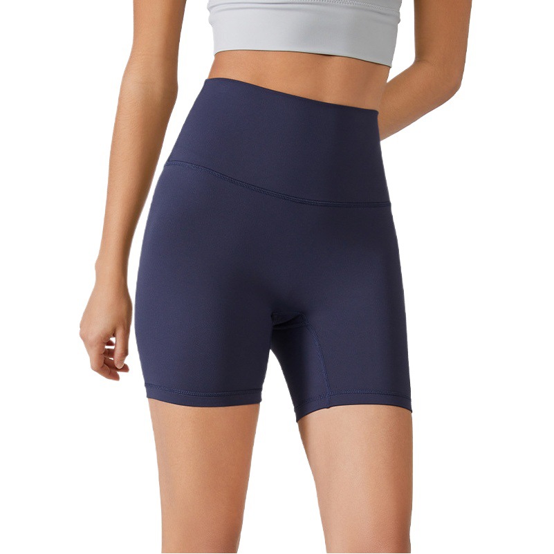 Pantalones de tres puntos de yoga sin tamaño de estilo europeo y americano pantalones cortos ajustados de verano para mujer Pantalones de fitness elásticos altos desnudos de cintura alta delgados