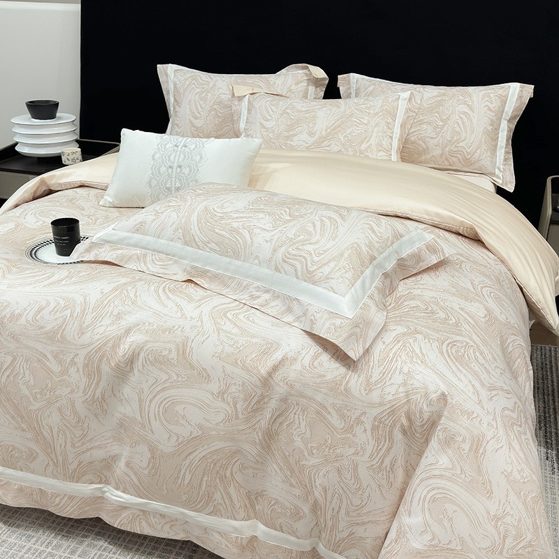 High-End 240-Count All-Cotton Long-Staple Cotton Four-Piece Set, Class a Maternal and Infant-Grade Pure Cotton Bed Sheet, Duvet Cover, Satin Bed Skirt Set