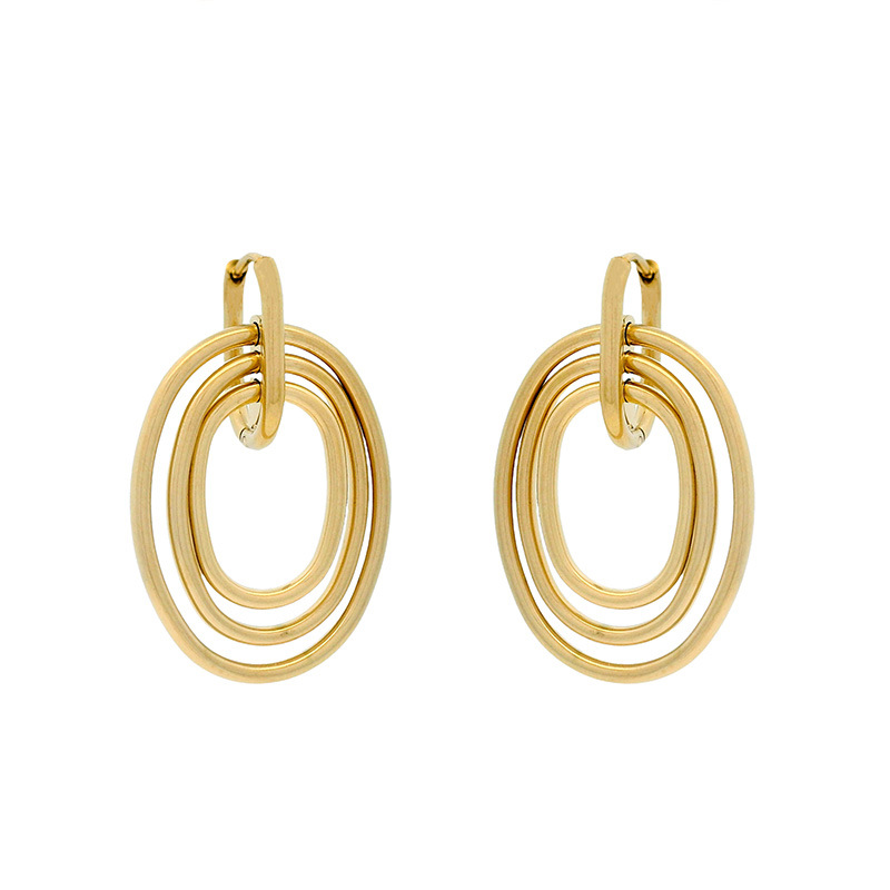 Xuping aleación galvanizada 14k color simple estilo universal geometría aretes de nicho diseño sensación de auriculares al por mayor mujeres