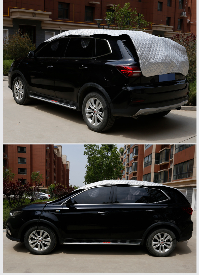 Car Cover, Half Cover, Front Windshield Cover, Winter Snow Cover, Anti-Freeze, Summer Sunshade, Sun Protection and Heat Insulation