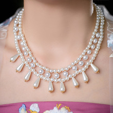 古风多层项链软璎珞汉服配饰仿珍珠洛丽塔女现货链额饰仙气百搭