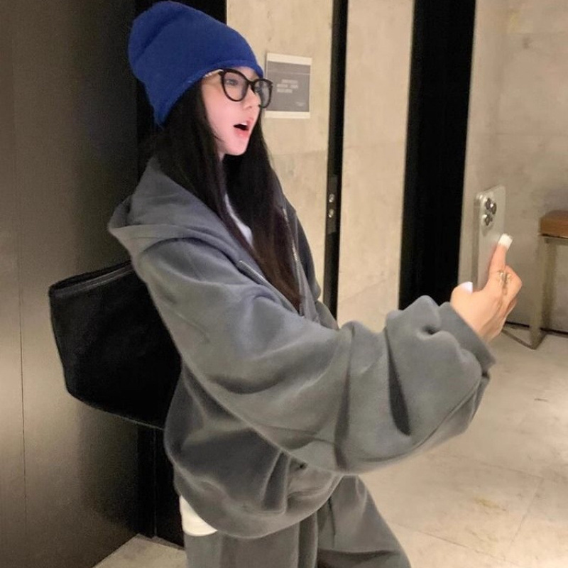 特大码300斤时尚宽松跑步运动服套装女秋季胖MM卫衣长裤两件套240|undefined