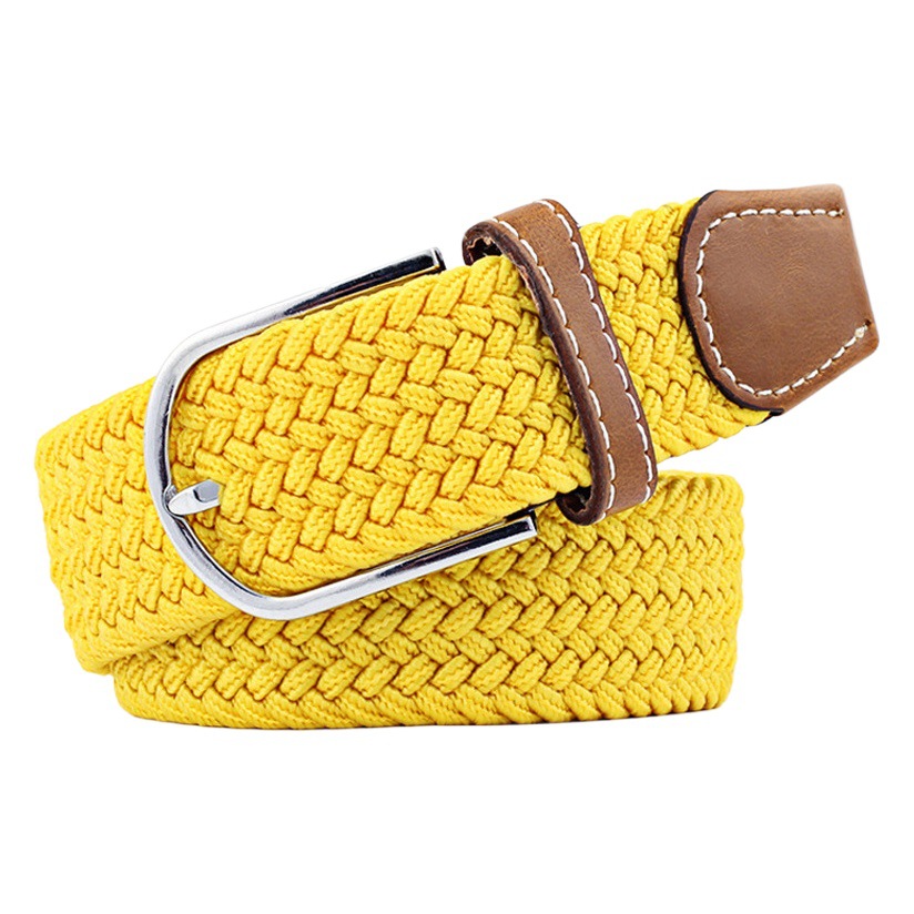 Cinturón tejido elástico al por mayor de la fábrica en línea popular hebilla de PIN casual cinturón de lona de las mujeres cinturón elástico de los hombres
