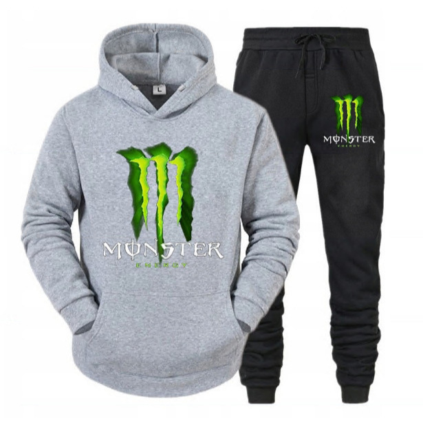 국경을 넘는 새로운 남성 운동복 겨울 정장 편지 인쇄 캐주얼 긴팔 후드 플러스 벨벳 남성 운동복 정장