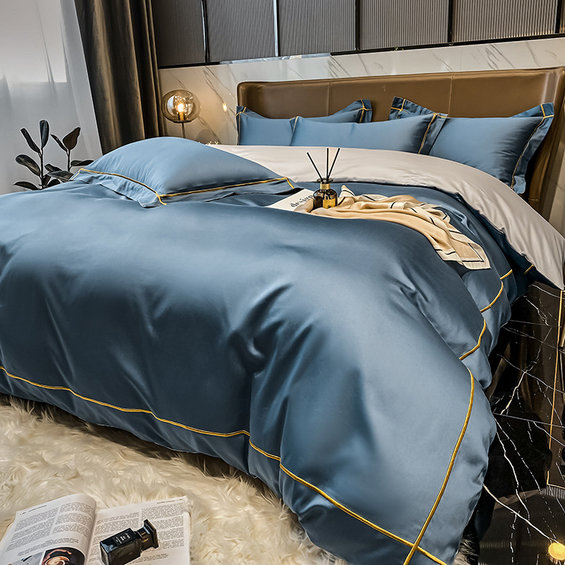 Algodón ligero de lujo conjunto de cuatro piezas de algodón largo de Xinjiang primavera y otoño sábanas de algodón cubierta de cama de alta calidad