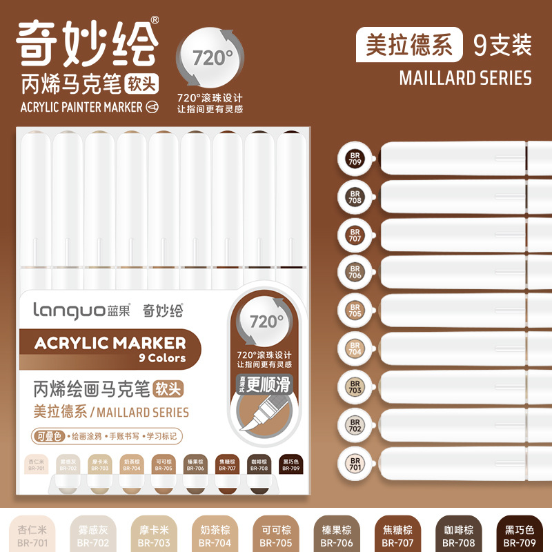 Lápiz acrílico recto de 126 colores de fruta azul transfronteriza