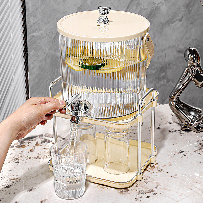 New Style Light Luxury Double-layer Cold Water Kettle Storage Rack Desktop Juice Drink Water Storage Rack Water Kettle with Tap