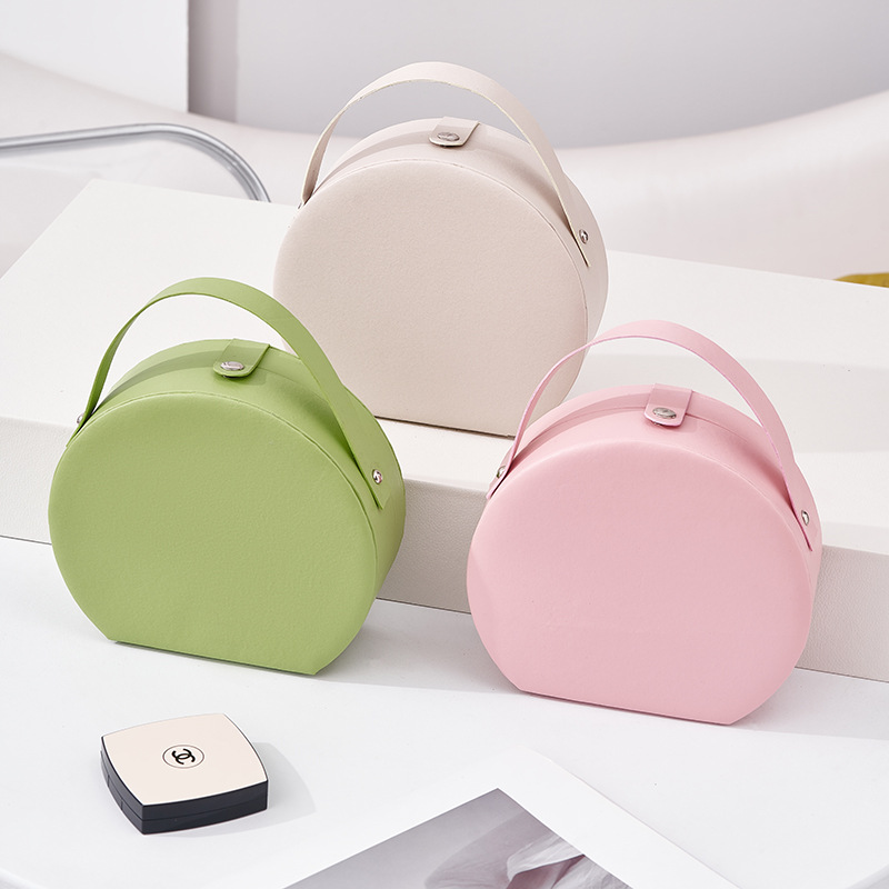 Bolsa de maquillaje semicircular OEM personalizada de fábrica alta capacidad maleta portátil soporte personalizado LOGO