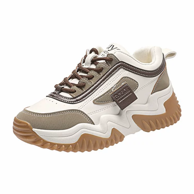 Кроссовки dad shoes (женские) корейский стиль 2025, контрастная шнуровка, ретро, осень–зима низкие