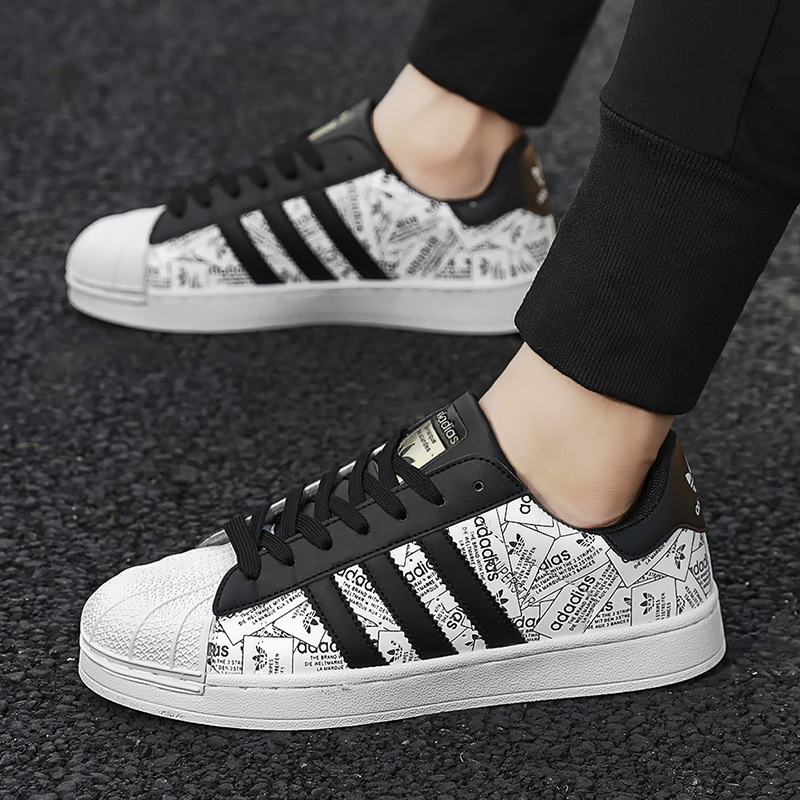 Putian Three-Stripe White Shoes Adidas Classic Shell Toe Couple Darth Sneakers Retro Versatile Student Sports Shoes