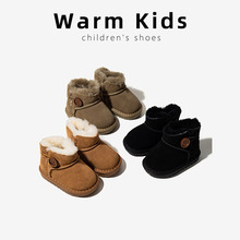 羊毛女童棉鞋2025冬季新款儿童雪地靴婴幼儿保暖防冻休闲加绒鞋子