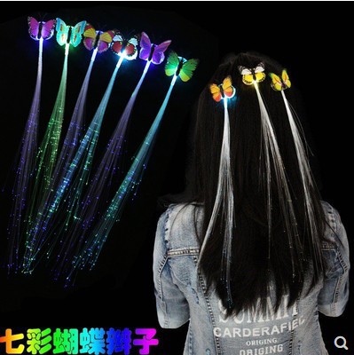 Diez luces colorido luminoso guirnalda tocado diadema LED luz niños princesa pluma Orejas de conejo flash oro seda guirnalda