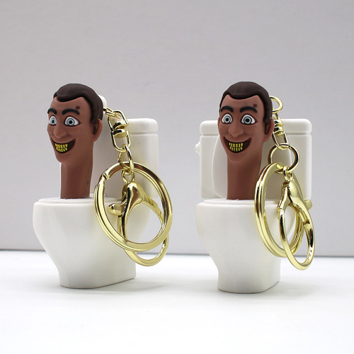 Cross-border new product skibidi toilet toilet man camera man Epoxy doll keychain game peripheral pendant