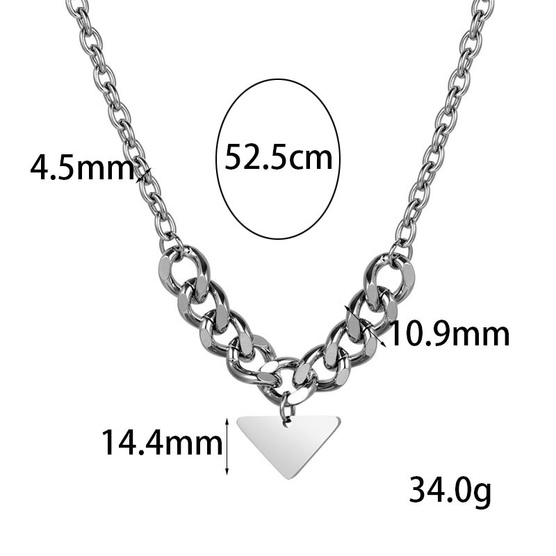 Hip-hop Rock Modern Style Triangle Titanium Steel Polishing Chain Unisex Pendant Necklace display picture 1