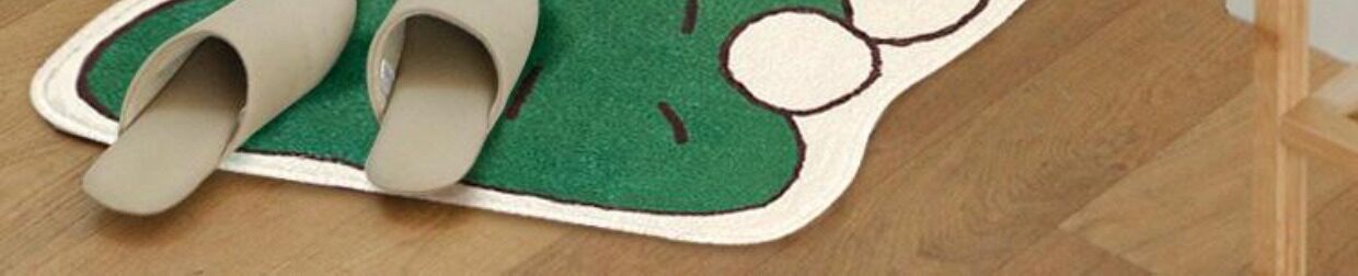 Korean-style cute bunny bathroom mat, absorbent faux cashmere mat, non-slip and easy-to-clean foot mat for bathroom entrance