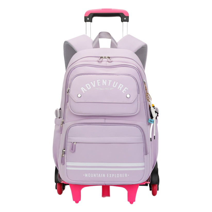 Peces naturales nueva escalera escalada carro mochila Niña de gran capacidad extraíble estudiante de secundaria estudiante de escuela primaria