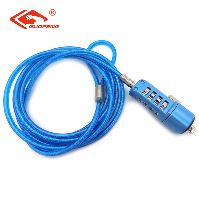 Fabricante al por mayor cerradura de computadora portátil cuña agujero 4 cerradura de cable de acero cerradura de contraseña de computadora portátil