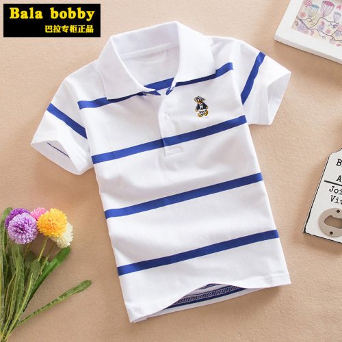 Bara Summer New Arrival Boys' Short-Sleeved T-Shirts & Kids' Tank Tops—Pure Cotton, Korean Style Children's Clothing—Wholesale for Foreign Trade