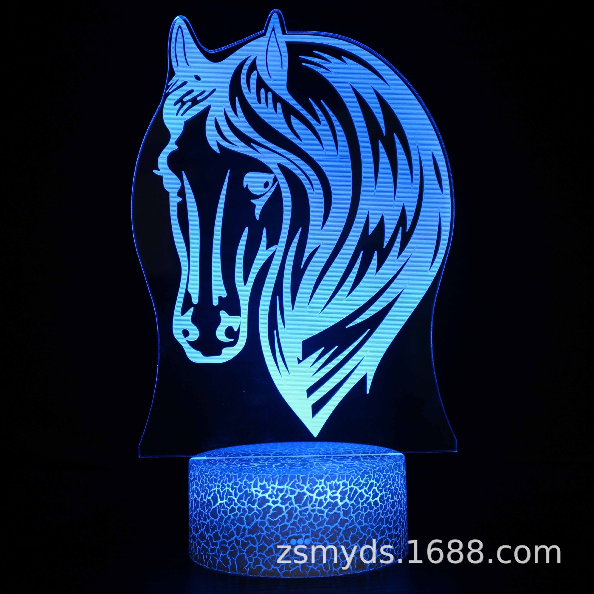 Cruz-frontera dedicado serie de caballos 3D lámpara de modelado de luz nocturna LED lámpara de ilusión estéreo visual lámpara de mesa de noche USB