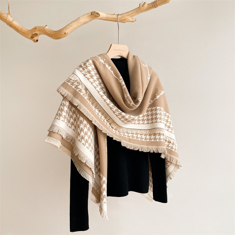 Autunno e inverno nuovo semplice ispessito imitazione cashmere scialle donna versione coreana versatile studente coppia caldo_voghion.com