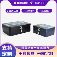 马口铁盒收纳盒定制桌面清新小物件化妆品储物箱大尺寸密码锁盲盒