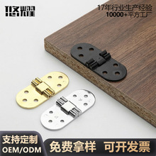 锌合金翻板合页野餐桌用翻板半圆合页 鞋柜门可折叠180锌合金铰链