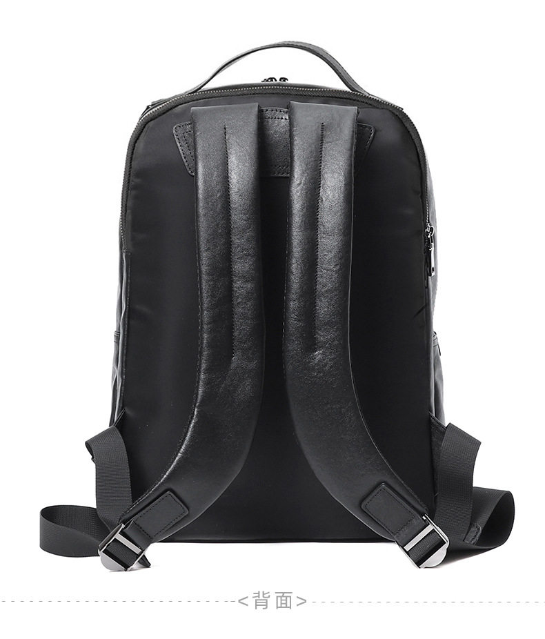 Ba lô da bò lớp đầu nam 15.6 inch công sở, ba lô laptop du lịch 32×12×42 cm — Màu đen chi tiết 13
