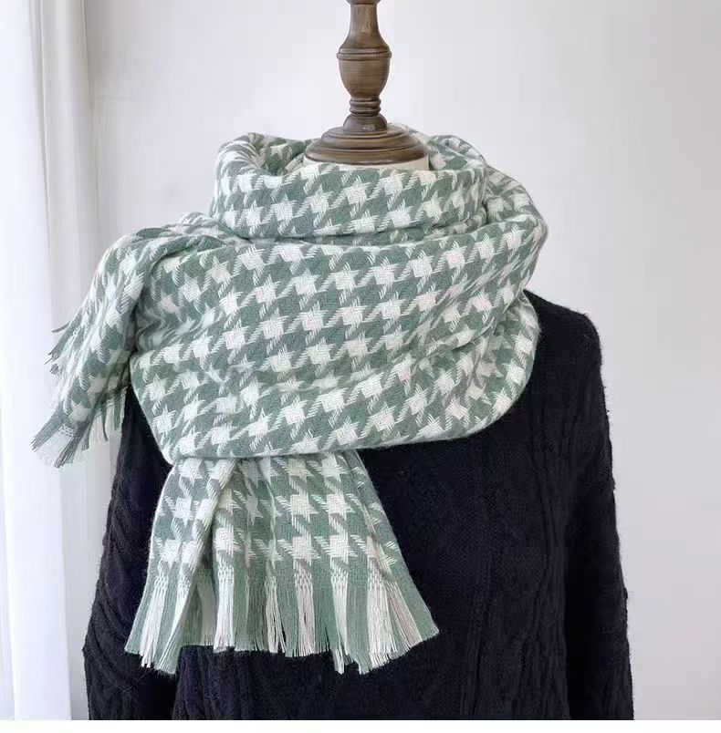 Invierno nuevo bufandas a cuadros de cachemira suave pegajosa flange collar retro grueso calentamiento al por mayor
