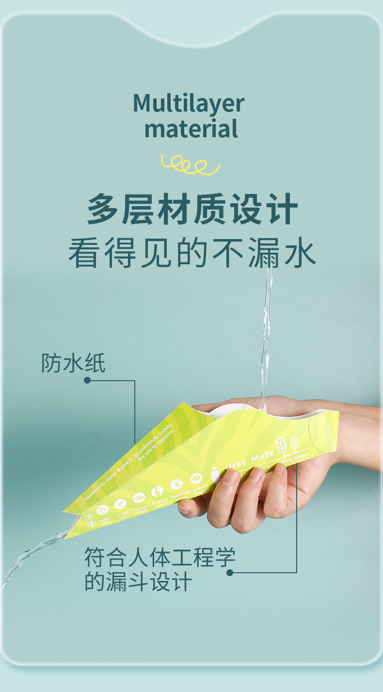 Disposable Female Urinal, Paper Urine Cup for Elderly, Pregnant Women, Patients, Foldable Urination Device, No Need to Squat