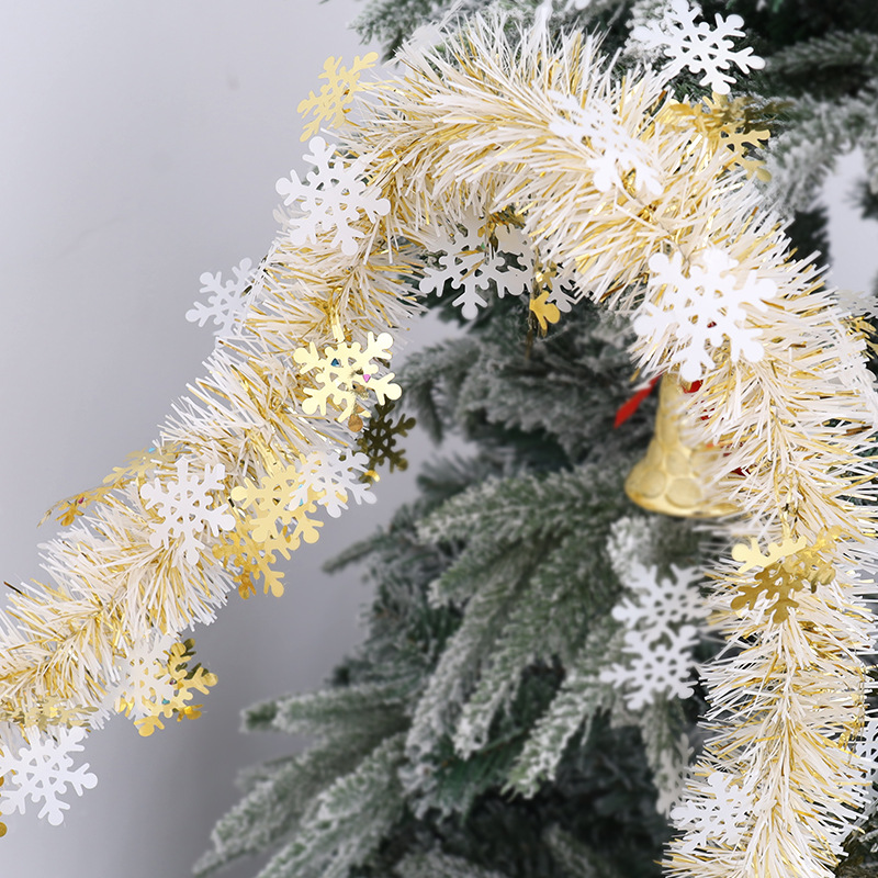 Transfronteriza decoración de Navidad copo de nieve rayas de color actividades de vacaciones centro comercial aula suministros de diseño Garland cinta de color rayas de lana