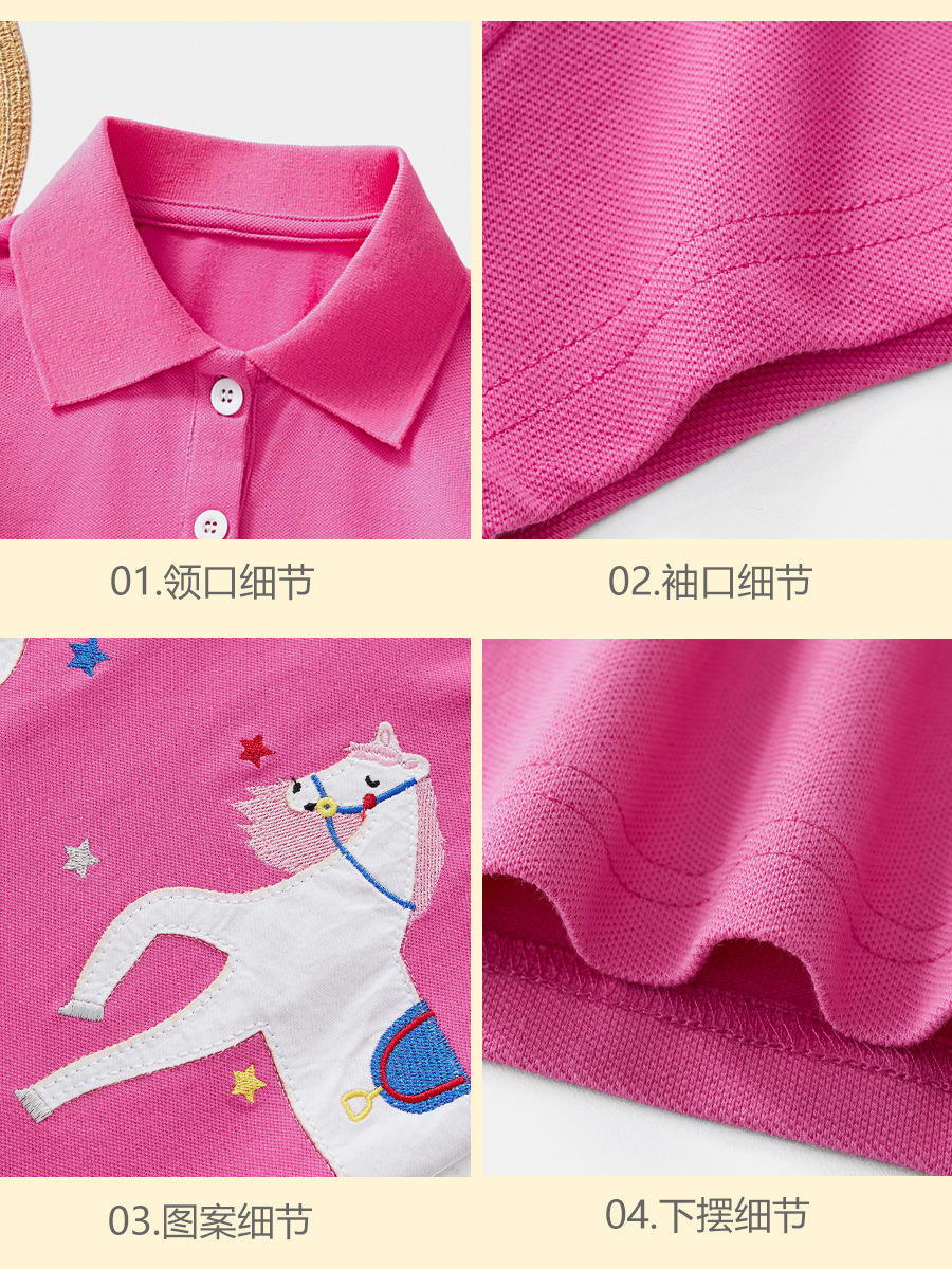 2025 verano nuevo estilo de dibujos animados para niños de manga corta camisa de polo para niñas moda casual de manga corta ropa para niños