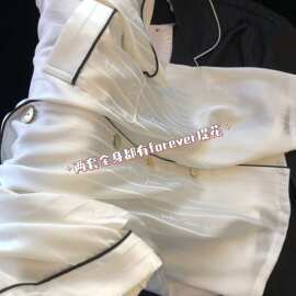 提花情侣睡衣男女款春秋季冰丝薄款高级感男士丝绸可外穿家居服春