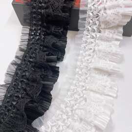 弹力百褶蕾丝花边 褶皱荷叶边洛丽塔裙摆袖口服装家纺窗帘辅料
