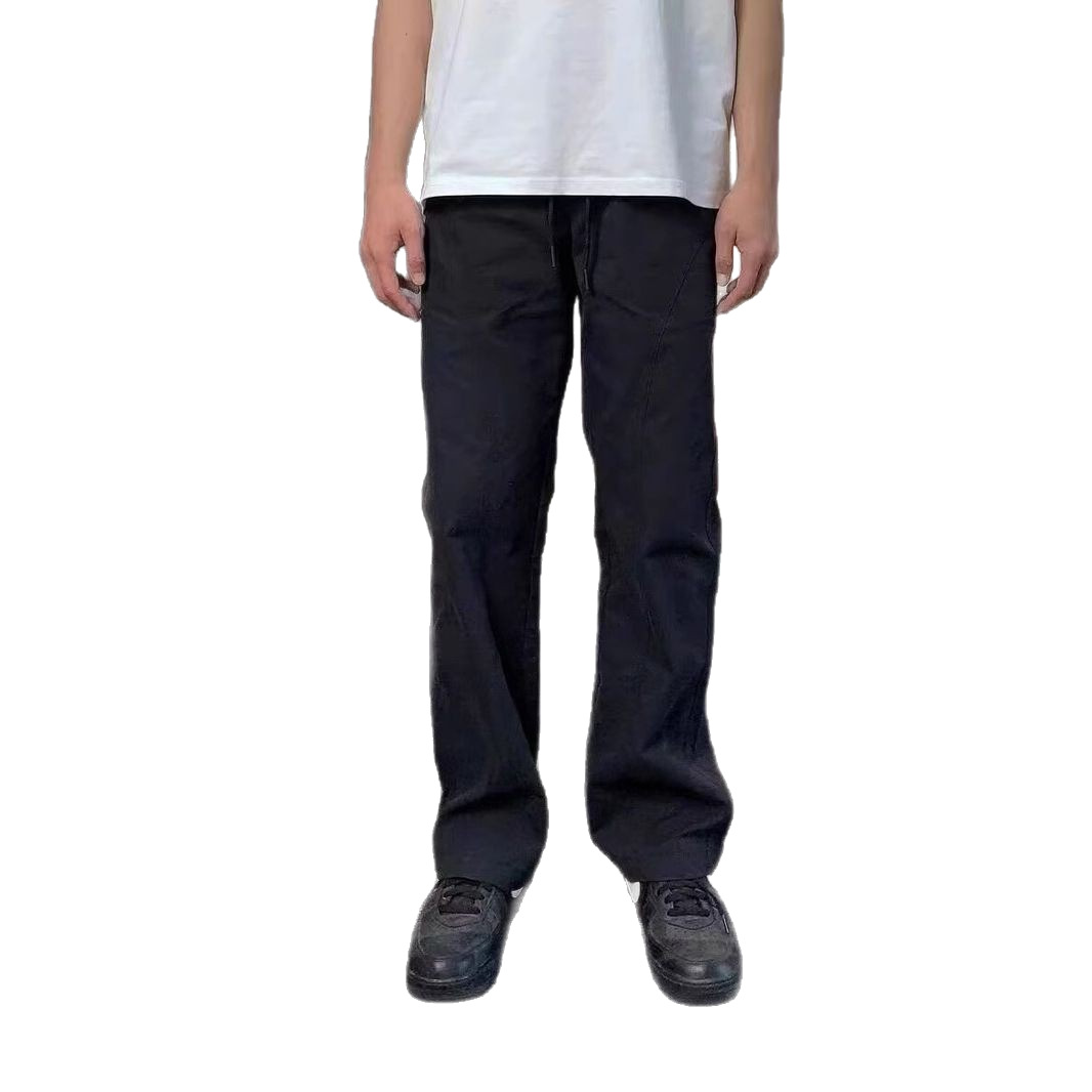 American Style Basic Diagonal Cut Casual Pants For Men Women, Summer Thin Workwear, Straight Loose Fit, Heightening And_mkmklike.com