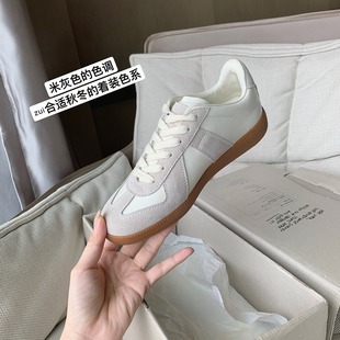 Grape Mom Studiolee retro Hong Kong style round head -colored casual board shoes are moral and white shoes female autumn and winter
