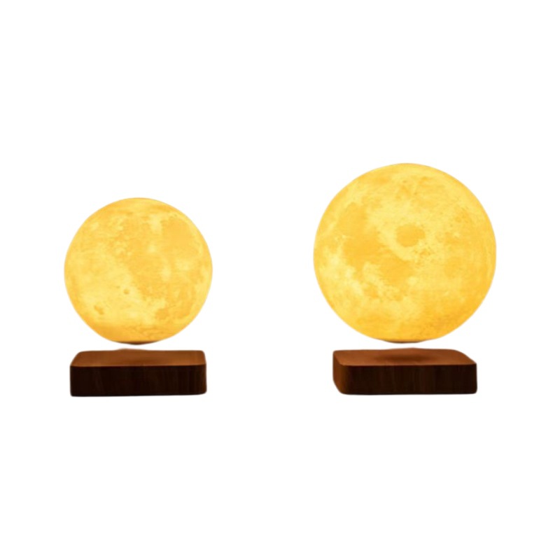Lámpara lunar de levitación magnética con iones negativos atomizados, purificación de aire, lámpara de inducción inalámbrica, purificador de mesa de noche
