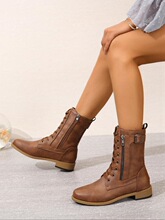 H 26439 Side Zipper Round Toe Boots ��������ѥ �羳ŷ��