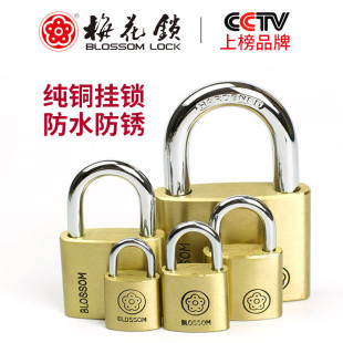 Plum Blossom Brass Padlock Open Waterproof Rust-proof Anti-theft Small Lock Head Warehouse Iron Door Waist Round Drawer Lock