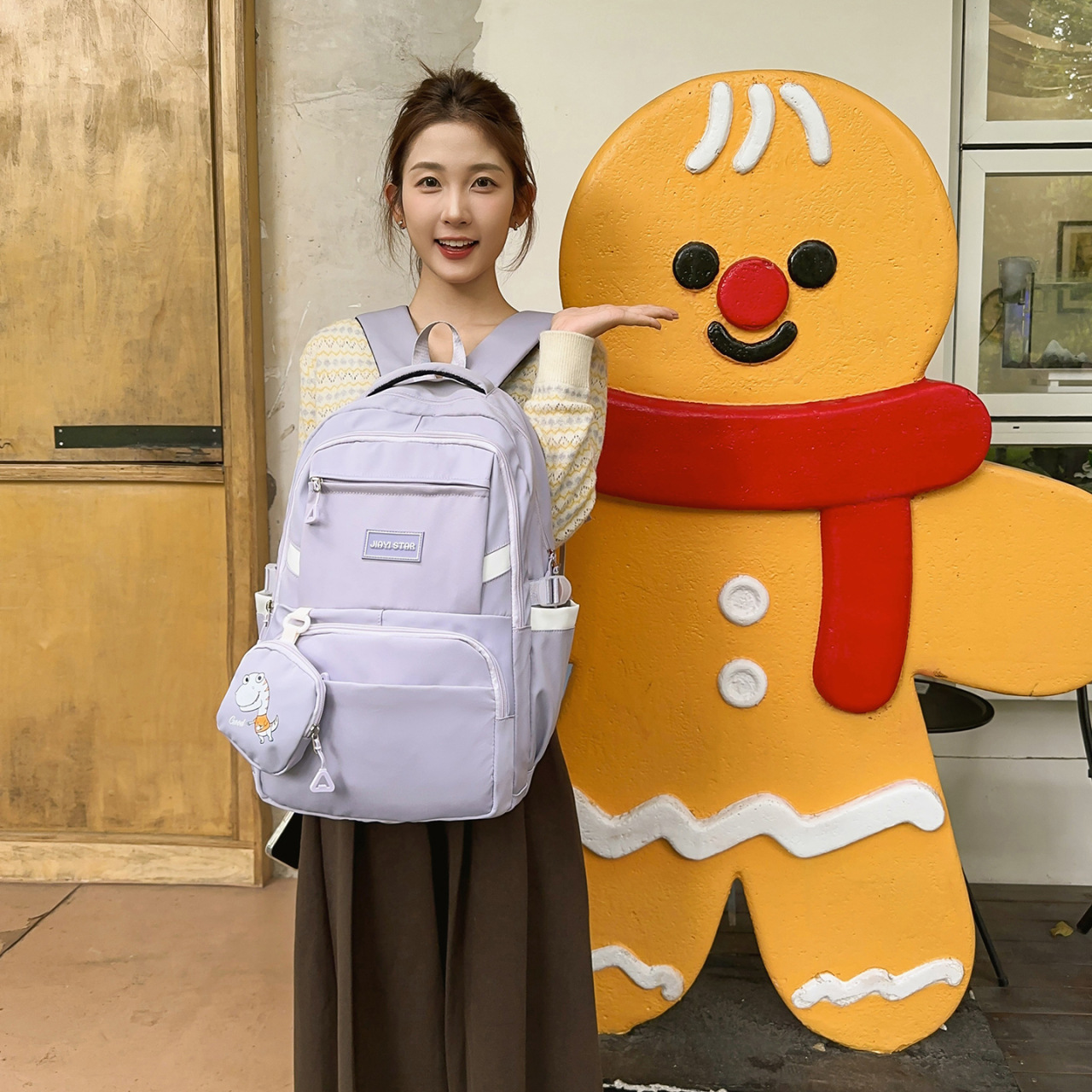 Mochila coreana de alto valor transfronterizo nueva mochila de viaje corto multicapa para reducir la carga, mochila de estudiantes de gran capacidad image 4