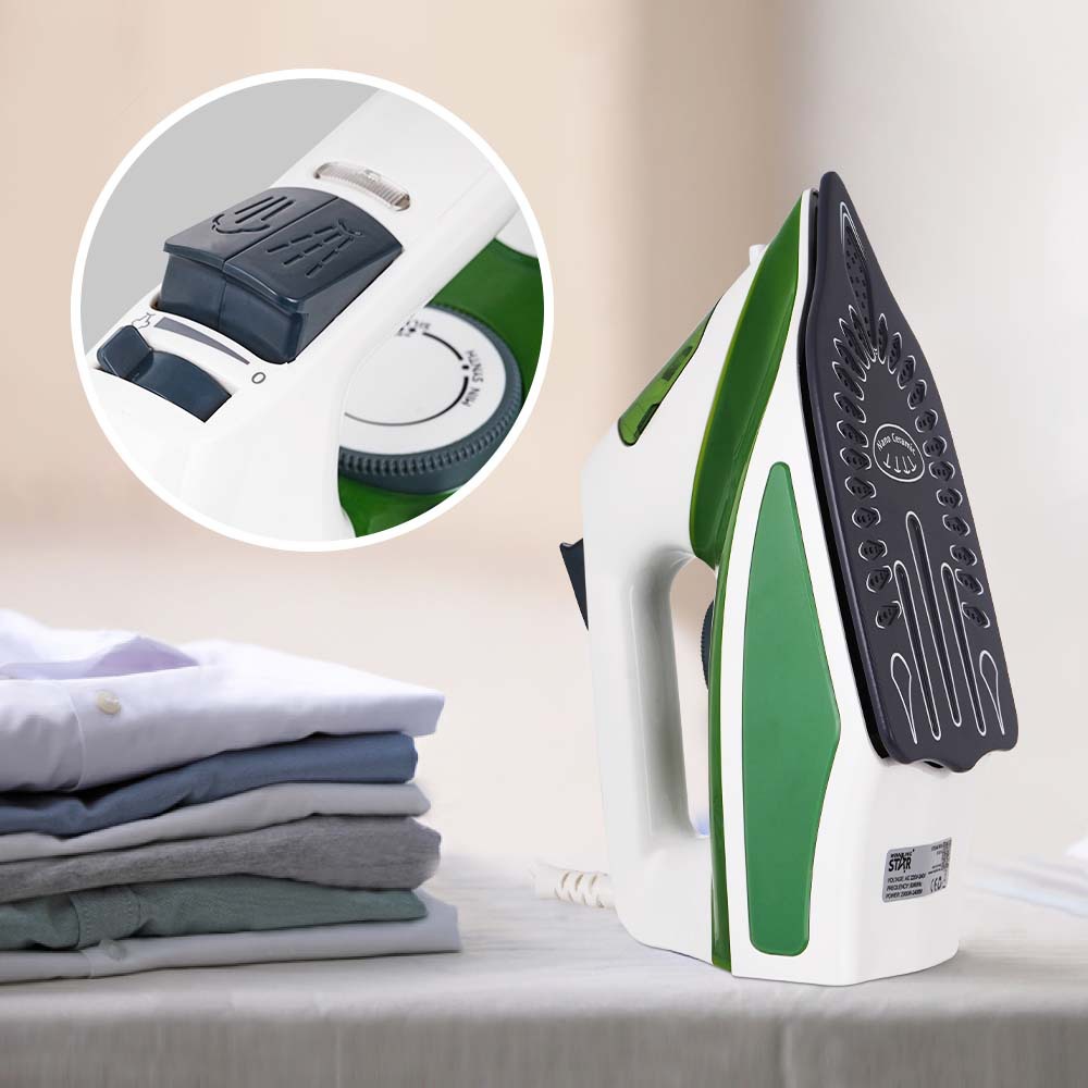 WINNINGSTAR Plancha a vapor en seco transfronterizo Pulverización/explosión de vapor vertical autolimpiante placa inferior de cerámica plancha eléctrica