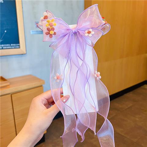 Arco de los niños cinta de malla horquilla 2023 hanfu clip de ropa de las niñas de hadas clip de accesorios para el cabello al por mayor