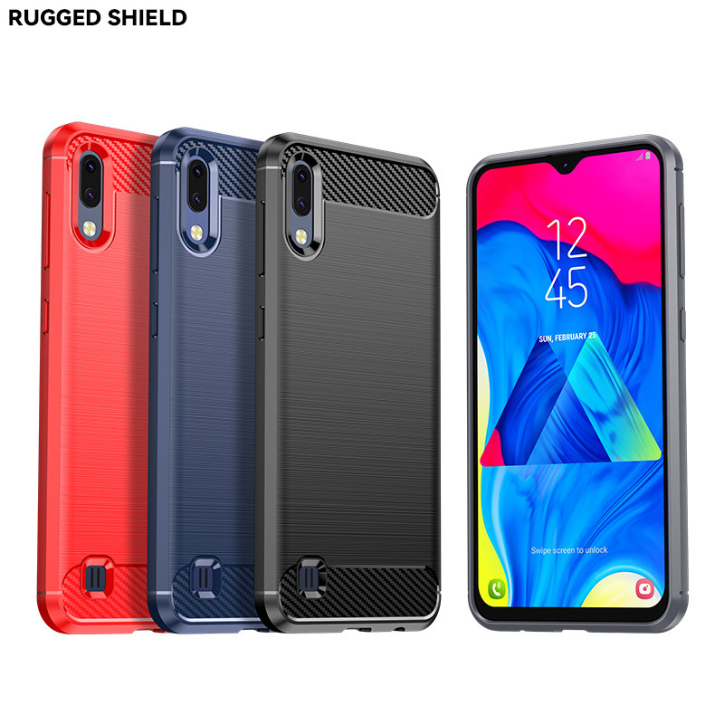 Suitable for Samsung A10E Mobile Phone Case Samsung Galaxy A10S Brushed Carbon Fiber Anti-Fall Mobile Phone Case Protective Cover