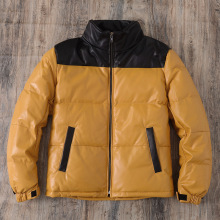 羽绒服冬季短款棉衣真皮皮衣外套男加绒加厚情侣真皮皮衣夹克男