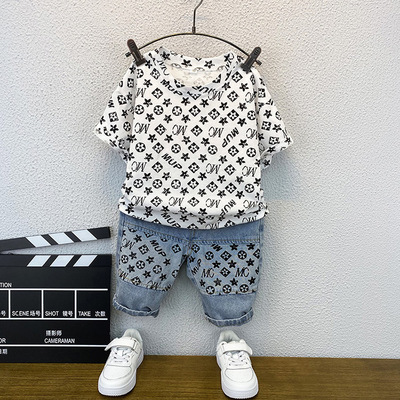 男童夏裝套裝洋氣時髦2021新款帥寶寶夏季衣服網紅男孩兒童短袖潮